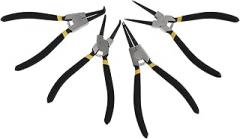 Alipis 7-inch Snap Ring Pliers Set, 4pcs Multifunctional Internal External Circlip Calipers, Straight and Bent Tips, Household Retainer Pliers for Maintenance and Electronics Repair