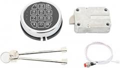 Gun Safe Lock Replacement Electronic Safe Lock with Solenoid Lock & 2 Override Keys, Chrome Keypad High Security Fireproof Safe Box and More