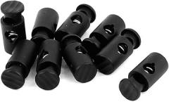 uxcell Plastic Spring Loaded Single Hole Toggle Cord Lock 6mm Dia 9pcs Black