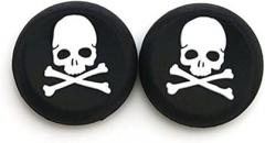 Silicone Thumb Stick Grip Cap Joystick Thumbsticks Caps Cover for PS4 Xbox One PS3 Xbox 360 PS2 Game Controllers (White Skull)
