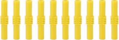 10pcs 4mm Insulated Banana Coupler Jack Socket Connector Adapter Female to Female Extension Banana Plug Connector for Electronics Appliances(yellow)