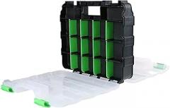 Hardware Organizer Box - Double-Sided with Removable Dividers,Nail Screw Bolts Storage Box,for Nuts Bolts Beads Jewelry Electronic Components Craft Room Garage Office Home Electricians