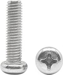 10 Pcs M8 x 30mm Phillips Pan Head Bolts,304 Stainless Steel Phillips Pan Head Machine Screws,Fully Thread,Silver,for DIY,Furniture,Machinery,Electronics