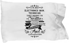 Amorfos Electronics Man. Technician Gifts for Women - Electronics Manufacturing Technician Creative and Soft Pillow Case, Electronics Man. Technician Appreciation and Graduation Gift, Pillowcase