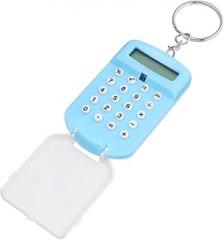 2pcs Mini Portable Electronic Calculator for Students and Office Use Cute Blue Plastic Pocket-Sized Calculating Tool with LCD Display and Compact for School and Home