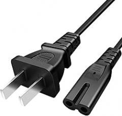 TV Power Cord for TCL LG JVC Sony Samsung Toshiba Sharp, LED LCD Insignia Sharp Toshiba JVC Hisense Electronics UN65KS8000FXZA UN40J5200AFXZA 43UH6100 and Other 8-Type Interface Devices 6.6ft
