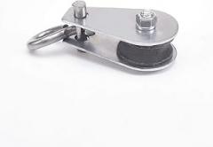 0.03T Lifting Crane Swivel Hook Single Pulley Block Hanging Wire Towing Wheel Silver Tone 2Pcs,Aicosineg