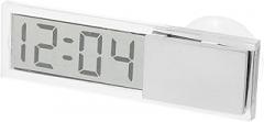 Car Electronic Clock Car Clock with LCD Display Car Alarm Clock Digital Clock Silver