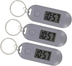 BESPORTBLE 3Pcs Portable Hanging Digital Keychain Watches for Students Silent Electronic Pocket Watches with Lightweight Plastic Design for Exam and Everyday Use
