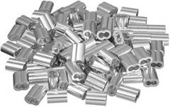 Generic 5/32 Inch (4mm) Diameter Wire Rope Aluminum Sleeves Clip Fittings Cable Crimpsh