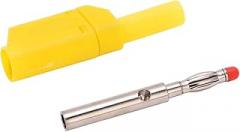 Hyuduo 10pcs 22.160 4mm Banana Plug Connector, Pure Copper Gold Plated PA Material for Electronic Test, with Insulated Safety Housing (Yellow)