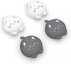 PlayVital Thumb Grip Caps for Steam Deck LCD, Silicone Thumbsticks Grips Joystick Caps for Steam Deck OLED - Cutie Kitty