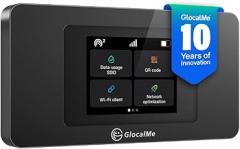 GlocalMe DuoTurbo 4G LTE Portable WiFi Hotspot for Travel in 200+ Countries, Mobile Hotspot Device with Global 1.1GB Data 30Days, SIMFREE and Dual Modem, 10 Devices Connected(Black)