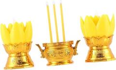 1set Led Electronic Incense Burner Lotus Flower Lamp Electric Incense Led Light Serene Decoration for Home Buddhist Rituals Low Power Consumption Flameless Safety