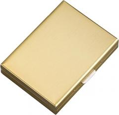 Stainless Steel Card Holder Wallet - 6-Fold Metal Credit Card Case with Multi Slots for Men(Gold)