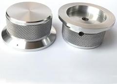 1PC 50X40X25mm Silver Aluminium AMP Volume Potentiometer Knob 6.0mm Hole