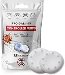 Silicone Thumb Grips for Nintendo Switch, PS2, PS3, PS4, PS5, Xbox 360 & Xbox One Controller (White)