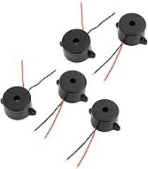 5Pcs DC Cables & Interconnects 12V 2-Wired Continuous Active Electronic Buzzer Alarm SATA Cables Black 23mmx16mm