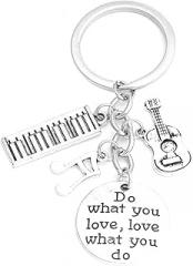 CALLARON 1pc Guitar Note Keychain Pendants for Music Creative Souvenir for Teachers and Students Electronic Organ and Guitar Charm Key for Backpack Decor