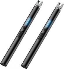2 Packs Electric Candle Lighters, Windproof Flameless USB Rechargeable Plasma Arc Long Lighter for Grill Firework Kitchen.Gifts for Women Mom Men Wife Sister.