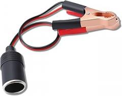 Battery Clip to Female Power Socket Outlet Cable for Car Electronic with Battery Clip Power Splitter