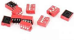 10 Pcs Electronic Component 4 Ways 2 Rows Slide Type ON/Off DIP Switch(10-teiliges elektronisches Bauteil 4 Wege 2 Reihen Schiebetyp EIN/AUS-DIP-Schalter