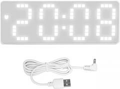 Yosoo LED Mirror Display Digital Clock, Electronic Alarm Clock with Adjustable Brightness, Date and Temperature for Students Bedroom Dormitory, Fashionable Design, Practical