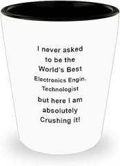 Amorfos Hilarious Electronics Engin. Technologist Gifts - Shot Glass For Electronics Engineer Techno Worker, For Women And Men, Present/Accessory, Funny Shotglass