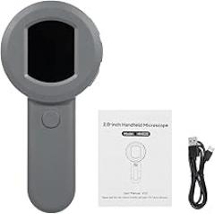 Handheld Digital Microscope, 100X Mini Portable Microscope Pocket Microscope Electronic Digital Microscope with White and Light for Kids and Adults (Grey)