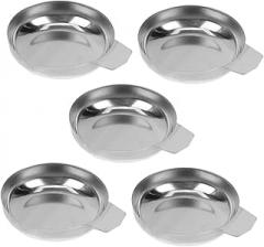 5pcs Stainless Steel Digital Weighing Trays with Curved Spout and Handle for Kitchen Jewelry and Electronic Scale Use Wear Resistant Loading Scale Pans for Precise Measurement