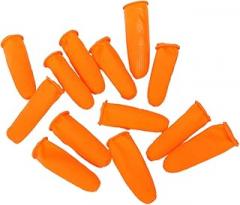 Healifty 1set Disposable Latex Finger Covers Thickened -Skid Protectors Orange for Medical Electronics Nail Art and Painting Use