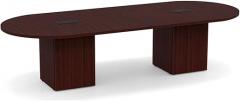 Modern Executive 10 FT Mahogany Conference Table Oval Racetrack Shaped Square Cube Legs Doors 1.5