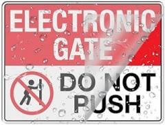 8X6 Inch Wall Acrylic Signage With Adhesive Tape For Office, Home, Store, Restaurant, No Drilling Electronic Gate Do Not Push Sign