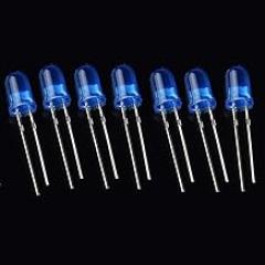 3MM 5MM LED Diode Light Assorted Kit, Electronic Componen DIP Lamp Emitting Diode Led Light red Orange Yellow Green Blue White(5mm Blue)