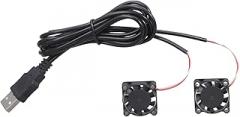 USB Powered 5V Cooling Fan 10200RPM Low Noise 29DBA for Printer PC Electronic Devices Cooling 2 Fan Type