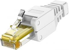 RJ45 UTP Unshielded Field Connector Modular Plug for 6A/6/5e 23/24 AWG Network LAN Cable(Cat 5e UTP Plastic)