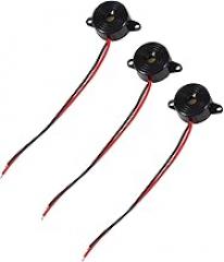 Fabater 3PCS Active Piezo Buzzer, DC 3-24V 85-95dB Loud Continuous Sound, with 100mm Cable, for Electronic Devices Computers Printers Alarms