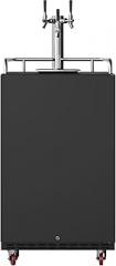 EdgeStar KC7000BLTRIP Black Stainless Steel 24 Inch Wide Triple Tap Kegerator for Full Size Kegs with Electronic Control Panel