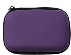 Earphone Carrying Case Shockproof Hard EVA Case Travel Pouch for External Hard Drive,Power Bank,Cell Phone,Cable,Cord,Portable Small Electronic Accessories Organizer Storage Zipper Pouch,Purple