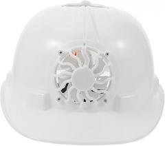 Homoyoyo Solar-Powered Construction Hard Hat with Fan, White Vented Safety Helmet for Outdoor Worksites, Lightweight Protective Cap with Solar Charging and Cooling Function