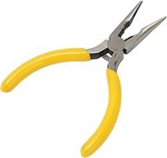 5 Inch Tapered Jaws Needle Nose Plier for Wire Stranding, Electronics, Jewelry with Carbon Steel Base Tool
