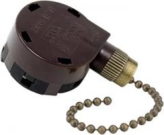 Ceiling Fan Switch Zing Ear ZE-268S5 4 Speed 5 Wire Pull Chain Ceiling Fan Switch Speed Control Switch for Ceiling Fans, Wall Lamps, Cabinet Light, 1Pack Bronze