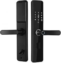 Black Electronic Smart Door Lock with Biometric Fingerprint/IC Card/Password/Key Unlock/USB Emergency Charge