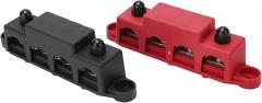 M8 Bus Bar Power Distribution Block Black Red, Maximum Voltage 48V DC for Industrial Equipment