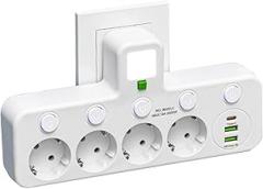 EU Plug Power Strip Outlets 4 Sockets with USpB Type-C Port Wall Charrger Two Specifications for Home Office New 2026 High for Reliable Electronic Component, Precision, Stable Performance