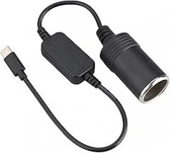 USB C to 12V Car Cigarettes Lighters Socket Converters Cable for Vehicle Electronics Gadgets Car Navigation Recorders