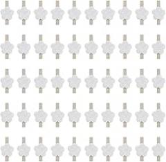 White | 50 Pcs Flowers Photo Clips Peg Pins Paper Clamps Hanging Clips Clothespins for Paper Photo Display Craft Decoration New 2026 High for Reliable Electronic Component