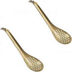 4 Pcs Caviar Colander Gold Silverware Tray Tweezers Gadgets for Kitchen Sifter Tool Serving Kitchenware Drain Non Kitchen Gadgets Spoon Pour Basket Wok Ladle Stainless Steel Golden