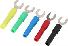 Hilitand 10Pcs Y Type Spade Connectors Electrical Fork Spade Connectors Spade Wire Terminals 30Vac-60Vdc 10A with 4mm Hole for Solar Inverters Automotive Electronics