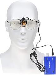 Superdental Protable LED Head Light Lamp for Binocular Loupe Metal Clip with Plastic Body for Fast Heat Dissipation (Blue)